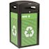 Alpine Industries 40 Gal Steel Grn Commercial Outdoor Recycle/trash Receptacle