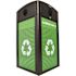 Alpine Industries 120 Gallon 3 Stream Steel Outdoor Dual Recycle/receptacle Bin