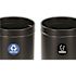 Alpine Industries 27 Gallon Ss Recycling Can And Trash Receptacle In Black