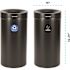 Alpine Industries 27 Gallon Ss Recycling Can And Trash Receptacle In Black