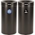 Alpine Industries 27 Gallon Ss Recycling Can And Trash Receptacle In Black