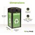 Alpine Industries 40 Gal Steel Green Outdoor Recycle/trash Receptacle-Lid