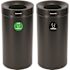 Alpine Industries 27 Gallon Ss Compost Bin And Trash Can Receptacle In Black