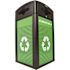 Alpine Industries 80 Gal Outdoor Galvanized Steel Can/recycle Bin Combo Station