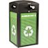 Alpine Industries 80 Gal Outdoor Galvanized Steel Can/recycle Bin Combo Station