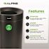 Alpine Industries 50 Gallon Stainless Steel Compost Can Receptacle In Black