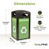 Alpine Industries 40 Gal Steel Green OD Recycle/can Receptacle-Mixed Dome Lid