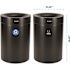 Alpine Industries 50 Gallon Ss Recycling Can And Trash Can Receptacle In Black