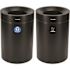 Alpine Industries 50 Gallon Ss Recycling Can And Trash Can Receptacle In Black