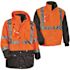 Ergodyne 8388 S Orange 4-In-1 Hi-Vis Winter Jacket Parka Black Bottom