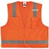 Ergodyne 8249z 4xl/5xl Orange Class 2 Economy Surveyors Vest - Zipper