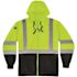 Ergodyne 8372 XL Lime Class 3 Hooded Sweatshirt Black Bottom Zipper