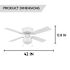 Private Brand Unbranded Altona 42" Hugger Ceiling Fan, White