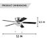 Generic Private Brand Leighton 52" Hugger Ceiling Fan, Brushed Nickel