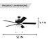 Generic Private Brand Rosemont 52" Dual Mount Ceiling Fan, Matte Black