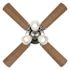 Seasons Ryedale 42" Brushed Nickel Indoor Ceiling Fan With Light and Reversible Dark Maple/Matte Black Blades (4-Blade)