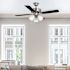 Seasons Ryedale 42" Brushed Nickel Indoor Ceiling Fan With Light and Reversible Dark Maple/Matte Black Blades (4-Blade)