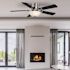 Seasons Callistoga 44" Brushed Nickel Indoor Ceiling Fan With Light and Reversible Dark Maple/Matte Black Blades (5-Blade)