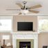 Seasons Tarisa 44" Brushed Nickel Indoor Ceiling Fan With Light and Reversible Maple/Walnut Blades (5-Blade)