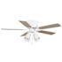 Seasons Cabrillo 42" Matte White Indoor Ceiling Fan With Light and Reversible Natural Washed Oak/Matte White Blades (5-Blade)