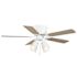 Seasons Cabrillo 42" Matte White Indoor Ceiling Fan With Light and Reversible Natural Washed Oak/Matte White Blades (5-Blade)