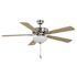 Seasons Bonita 52" Brushed Nickel Indoor Ceiling Fan With Light and Reversible Walnut/Maple Blades (5-Blade)