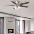 Seasons Millhaven 52" Brushed Nickel Indoor Ceiling Fan With Light And Reversible Seasoned Wood / Matte Black (5-Blade)