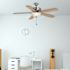 Seasons Rickshore 52" Brushed Nickel Indoor Ceiling Fan With Light and Reversible Walnut/Maple Blades (5-Blade)