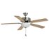 Seasons Rickshore 52" Brushed Nickel Indoor Ceiling Fan With Light and Reversible Walnut/Maple Blades (5-Blade)