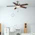 Seasons Rickshore 52" Brushed Nickel Indoor Ceiling Fan With Light and Reversible Walnut/Maple Blades (5-Blade)