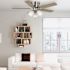 Seasons Pantona 42" Brushed Nickel Indoor Ceiling Fan With Light and Reversible Walnut/Natural Washed Oak Blades (5-Blade)