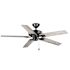 Seasons Markan 52" Matte Black Indoor/Outdoor Ceiling Fan With Matte Black/Pecan Heather Reversible Blades (5-Blade)