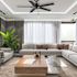 Seasons Markan 52" Matte Black Indoor/Outdoor Ceiling Fan With Matte Black/Pecan Heather Reversible Blades (5-Blade)
