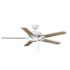 Seasons Markan 52" Matte White Indoor/Outdoor Ceiling Fan With Matte White/Natural Washed Oak Reversible Blades (5-Blade)