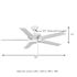 Seasons Markan 52" Matte White Indoor/Outdoor Ceiling Fan With Matte White/Natural Washed Oak Reversible Blades (5-Blade)