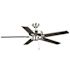 Seasons Markan 52" Brushed Nickel Indoor/Outdoor Ceiling Fan With Vintage Pewter Oak/Sable Oak Reversible Blades (5-Blade)