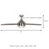 Seasons Kuna 52" LED Ceiling Fan With Remote, Indoor, Brushed NICKEL