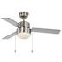 Seasons Jalisco 42" Brushed Nickel Indoor Ceiling Fan With Light and Reversible Matte Black/Deep Silver Blades (3-Blade)