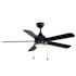 Seasons Willard 52" Matte Black Indoor/Outdoor Ceiling Fan With Light and Reversible Matte Black/Brown Oak Blades (5-Blade)