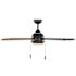 Seasons Willard 52" Matte Black Indoor/Outdoor Ceiling Fan With Light and Reversible Matte Black/Brown Oak Blades (5-Blade)