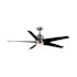 Seasons Vega 54" Brushed Nickel Remote Controlled Indoor/Outdoor Ceiling Fan With Light and Matte Black Blades (5-Blade)