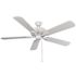 Seasons Rexburg 52" Matte White Indoor Ceiling Fan With Light and Reversible Matte White/Natural Oak Blades (5-Blade)