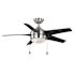 Seasons Bryza 44" Brushed Nickel Indoor Ceiling Fan With Light and Matte Black Blades (5-Blade)