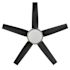 Seasons Bryza 44" Brushed Nickel Indoor Ceiling Fan With Light and Matte Black Blades (5-Blade)