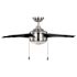 Seasons Bryza 44" Brushed Nickel Indoor Ceiling Fan With Light and Matte Black Blades (5-Blade)