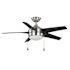 Seasons Bryza 44" Brushed Nickel Indoor Ceiling Fan With Light and Matte Black Blades (5-Blade)