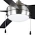 Seasons Bryza 52" Brushed Nickel Indoor/Outdoor Ceiling Fan With Light and Matte Black Blades (5-Blade)