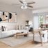 Seasons Wickford 52" Matte White Indoor Ceiling Fan With Light And Reversible Matte White / Bleached Elm (5-Blade)