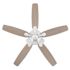 Seasons Wickford 52" Matte White Indoor Ceiling Fan With Light And Reversible Matte White / Bleached Elm (5-Blade)