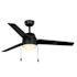 Seasons Searcy 52" Matte Black Indoor Ceiling Fan With Light and Reversible Matte Black/Natural Oak Blades (3-Blade)